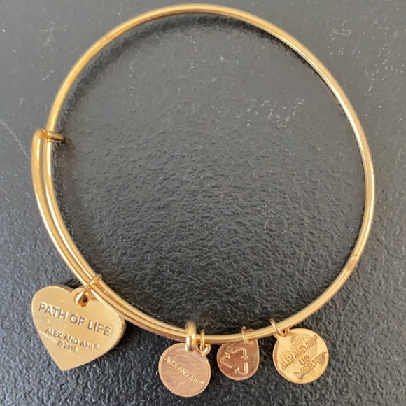 Alex and Ani Path of Life Heart Expandable Charm Bangle - Picture 3 of 3